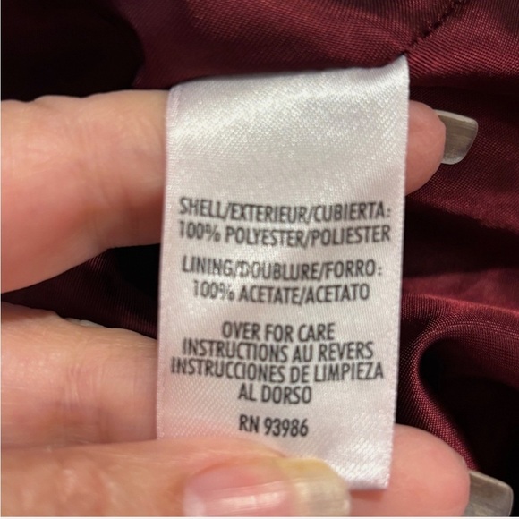 VTG Skirt Faux Suede Feel Flare Swing Hem Aline Midi Merlot Burgundy 4 Y2K - Picture 5 of 5